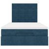 vidaXL Cadre de lit ottoman avec matelas bleu fonc&eacute; 120x200 cm velours