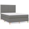 vidaXL Sommier &agrave; lattes de lit avec matelas Gris fonc&eacute; 140x190cm Tissu
