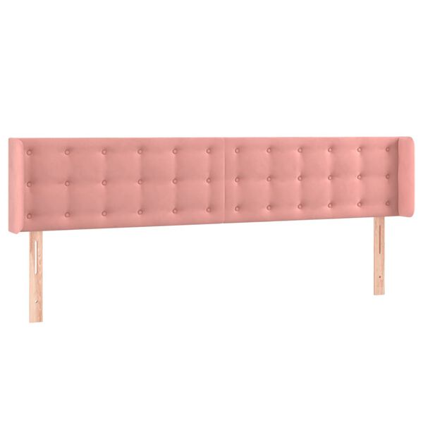 vidaXL T&ecirc;te de lit &agrave; LED Rose 203x16x78/88 cm Velours