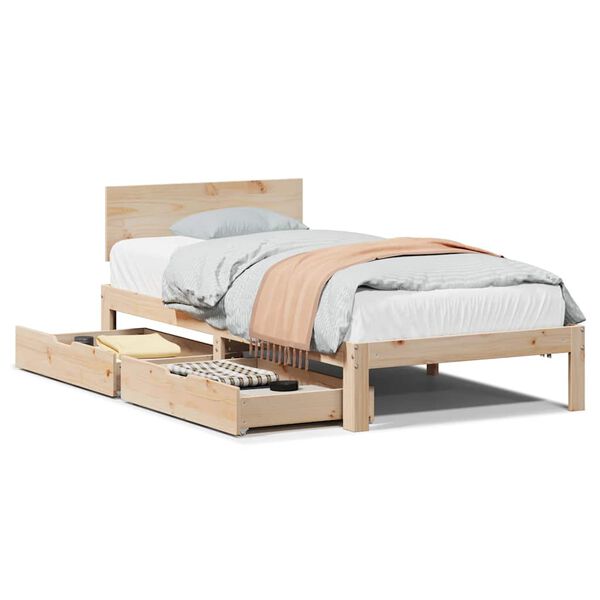 vidaXL Cadre de lit avec tiroirs sans matelas 90x190 cm