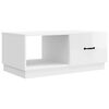 vidaXL Table basse Blanc brillant 90 x 50 x 37 cm Bois d'ing&eacute;nierie