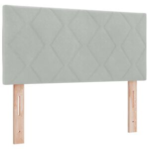 vidaXL T&ecirc;te de lit LED Gris clair 90 cm Velours