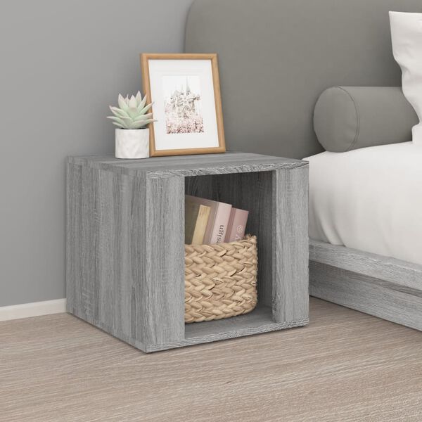 vidaXL Table de chevet Sonoma gris 41x40x36 cm Bois d'ing&eacute;nierie