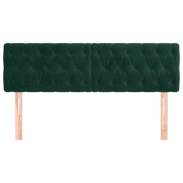 vidaXL T&ecirc;tes de lit Vert fonc&eacute; 160x7x78/88 cm Velours