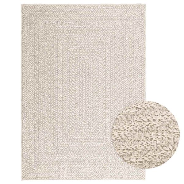 vidaXL Tapis ZIZUR cr&egrave;me 120x170 cm aspect de jute int&eacute;rieur ext&eacute;rieur