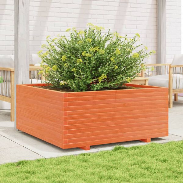 vidaXL Jardini&egrave;re cire marron 110x110x49,5 cm bois de pin massif