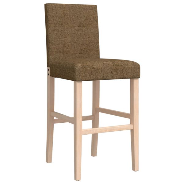 vidaXL Chaises de bar lot de 2 bois massif d'h&eacute;v&eacute;a et tissu