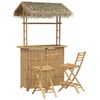 vidaXL Table de bar et tabourets d'ext&eacute;rieur 3 pc Naturel Bambou