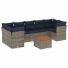 vidaXL Salon de jardin 8 pcs avec coussins gris r&eacute;sine tress&eacute;e