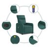 vidaXL Fauteuil de massage inclinable &eacute;lectrique Vert fonc&eacute; Tissu