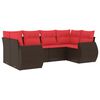vidaXL Ensemble de canap&eacute; de jardin 6 pcs avec coussins marron r&eacute;sine tress&eacute;e