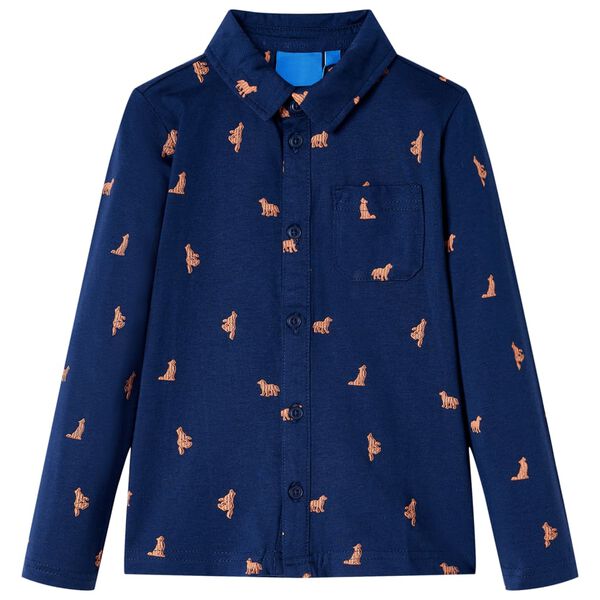 Chemise pour enfants bleu marine 104