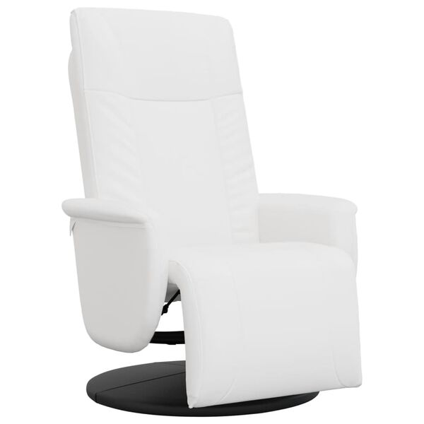 vidaXL Fauteuil inclinable avec repose-pieds blanc similicuir