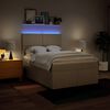 vidaXL Sommier &agrave; lattes de lit avec matelas Cr&egrave;me 140x190 cm Tissu