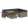 vidaXL Ensemble de canap&eacute; de jardin avec coussin 13 pcs Gris polyrotin