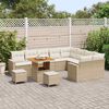 vidaXL Ensemble de canap&eacute; de jardin 12 pcs Beige polyrotin