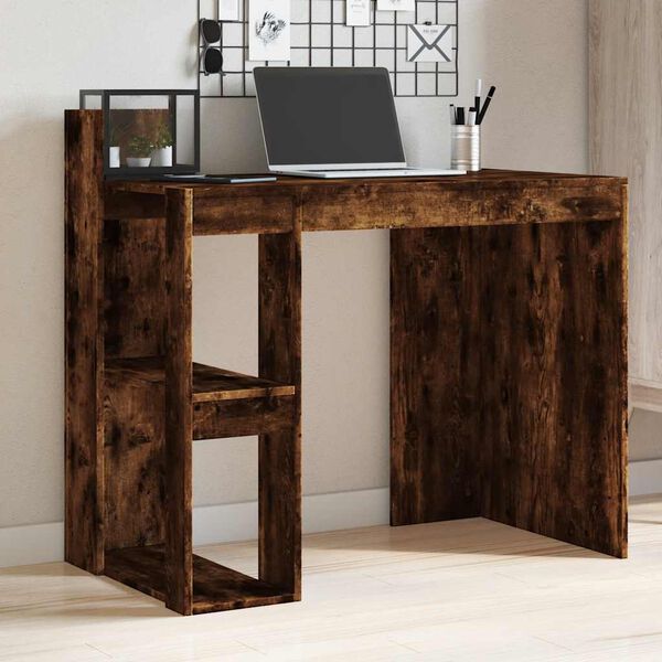 vidaXL Bureau ch&ecirc;ne fum&eacute; 103,5x56,5x94 cm bois d'ing&eacute;nierie