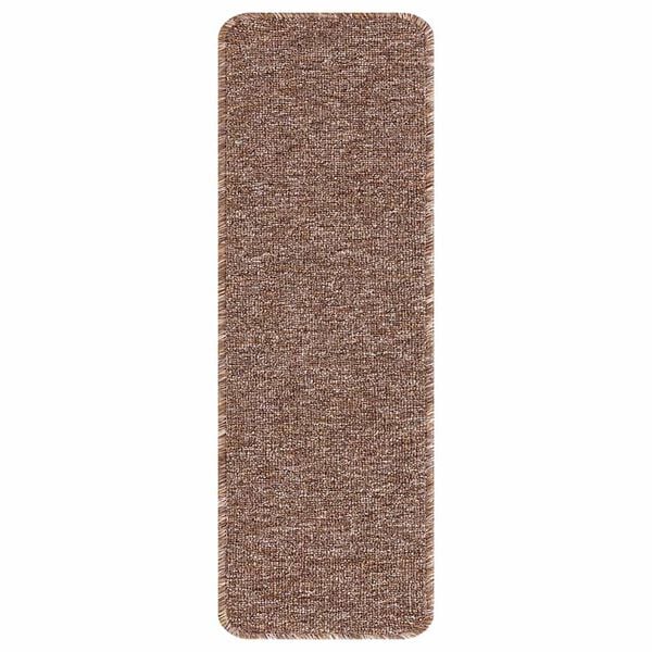 vidaXL Tapis Antidérapants pour Escaliers 15 pcs Marron 60 x 25 cm PP