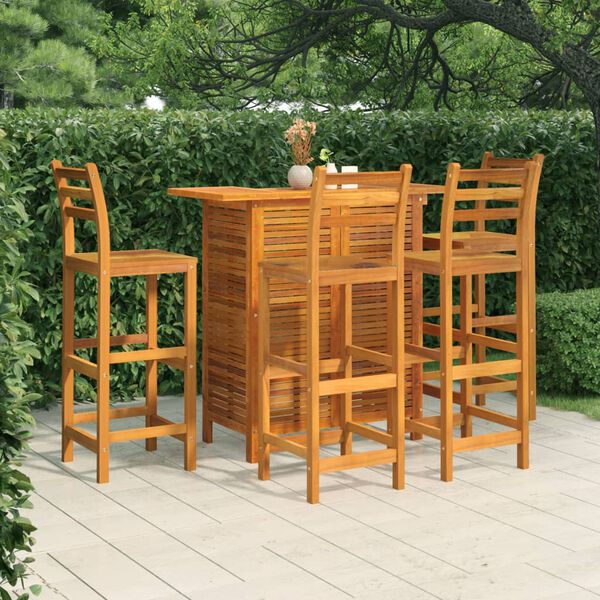 vidaXL Ensemble de bar de jardin 5 pcs Bois d'acacia solide