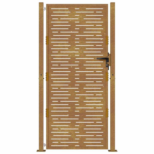 vidaXL Portail de jardin 100x200 cm en acier Corten, design carré