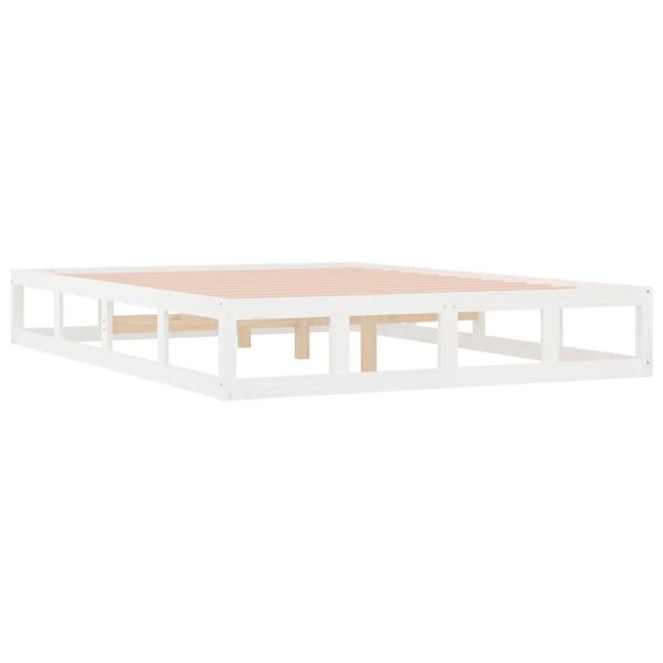 vidaXL Cadre de lit sans matelas blanc 180x200 cm bois massif