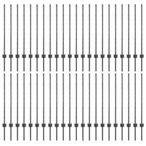 vidaXL Poteau de cl&ocirc;ture. 44 pcs Gris 140 cm Acier