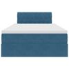 vidaXL Lit de Rangement avec matelas Bleu fonc&eacute; 120 x 200 cm Velours