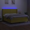 vidaXL Sommier à lattes de lit matelas LED Vert 180x200 cm Tissu
