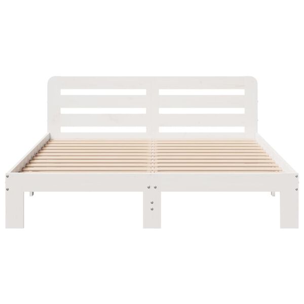 vidaXL Cadre de lit sans matelas blanc 150x200 cm bois de pin massif