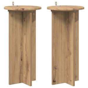 vidaXL Support de Plante 2 pi&egrave;ces Ch&ecirc;ne artisanal 29,5 x 29,5 x 60 cm