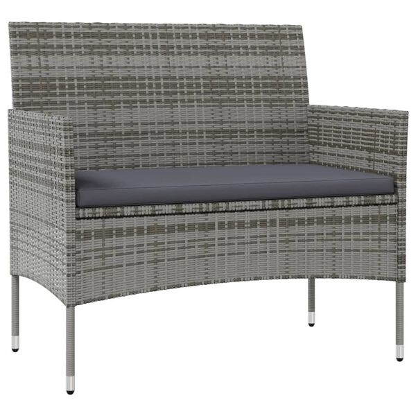 vidaXL Salon de jardin 8 pcs avec coussins r&eacute;sine tress&eacute;e gris