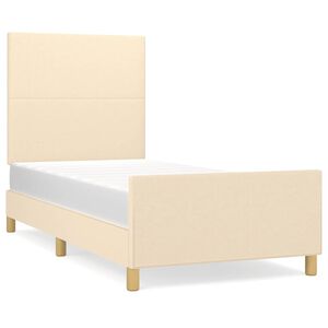 vidaXL Cadre de lit sans matelas cr&egrave;me 90x190 cm tissu