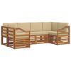 vidaXL Ensemble de canap&eacute;s d'ext&eacute;rieur 6 pc 6 place Naturel et Beige