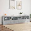 vidaXL Buffet avec lumières LED gris béton 283x37x67 cm