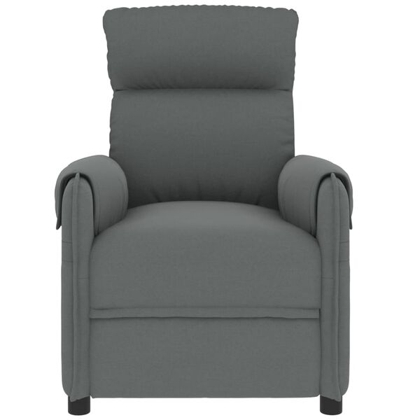 vidaXL Fauteuil de massage Gris fonc&eacute; Tissu