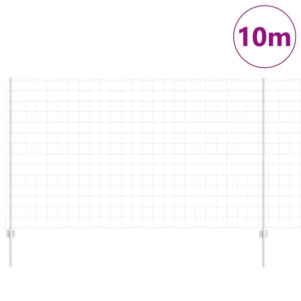 vidaXL Cl&ocirc;ture avec poteau Argent&eacute; 1,4 x 10 m Acier
