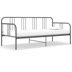 vidaXL Cadre de canap&eacute;-lit sans matelas gris m&eacute;tal 90x200 cm