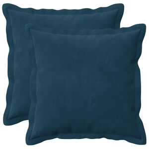 vidaXL Housse de coussin 2 pcs HOUTEN Bleu 30 x 30 cm Velours