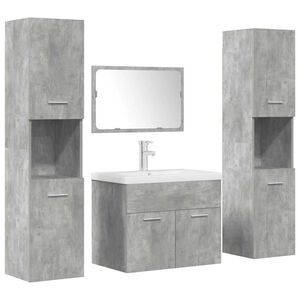 vidaXL Ensemble de meubles de salle de bain 5 pcs gris b&eacute;ton