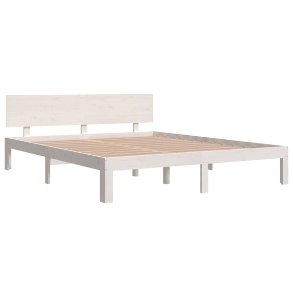 vidaXL Cadre de lit sans matelas blanc bois de pin massif 160x200 cm