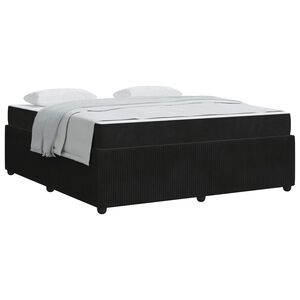 vidaXL Cadre de lit avec matelas Noir 180 x 200 cm tissu