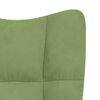 vidaXL Chaise &agrave; bascule avec repose-pied Vert clair Velours