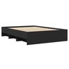 vidaXL Cadre de lit sans matelas noir 135x190 cm bois d'ing&eacute;nierie