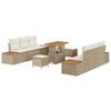 vidaXL Ensemble de canap&eacute; de jardin avec coussin 9 pcs Beige et cr&egrave;me