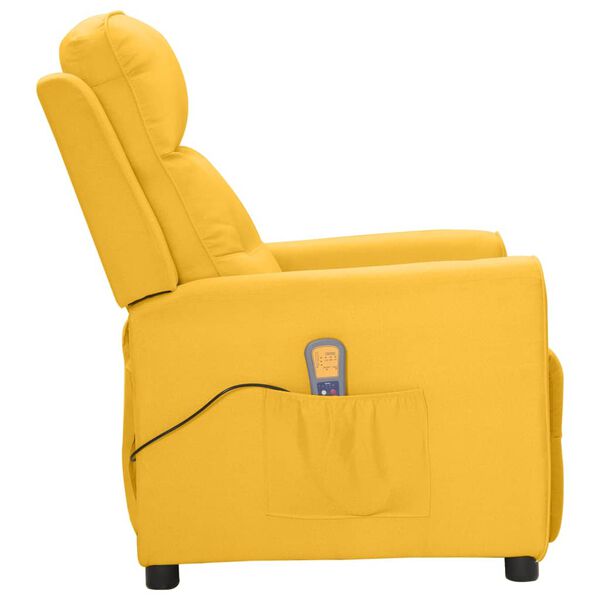 vidaXL Fauteuil de massage Jaune Tissu