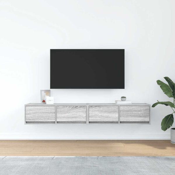 vidaXL Meubles TV 2 pcs sonoma gris 80x31x25,5 cm bois d'ingénierie