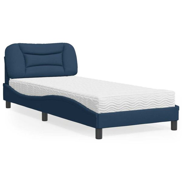 vidaXL Lit avec matelas Hvar bleu 80x200 cm tissu