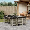 vidaXL Ensemble &agrave; manger de jardin et coussins 7 pcs gris clair rotin