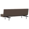 vidaXL Canap&eacute;-lit avec deux oreillers Marron Similicuir