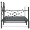 vidaXL Lit de jour avec gigogne sans matelas noir 100x200 cm acier